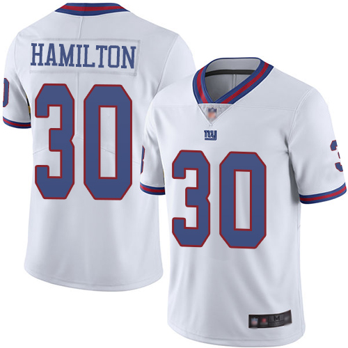 Men New York Giants 30 Antonio Hamilton Limited White Rush Vapor Untouchable Football NFL Jersey